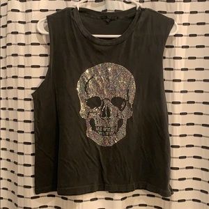 Sequin skull muscle tank Truly Madly Deeply